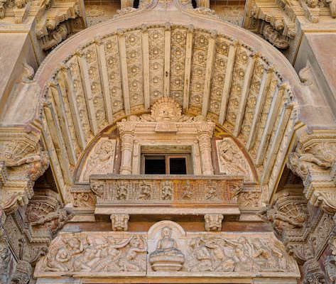 Low angled view of external facade of Baron Empain Palace