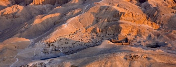 Aerial view of Deir el-Medina - workers village and necropolis