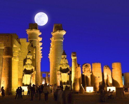 Full moon over Luxor Temple